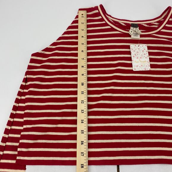 New FREE PEOPLE Women's Tank Size XS Madness Striped Muscle Tank Oversized - Picture 6 of 7